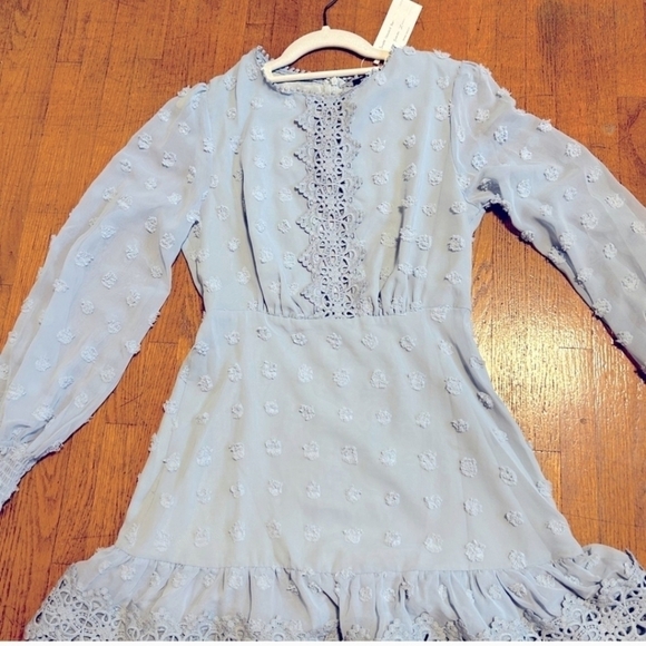 ROMANTIC BABY BLUE LACE SIMPLEE PREMIUM QUALITY BRANDED DRESS - Picture 15 of 15